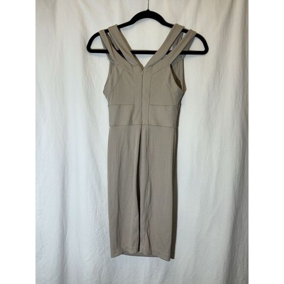 AX Armani Exchange Mini Bandage Dress Women's Medium Tan Stretch Bodycon XS AA18 - Picture 4 of 4